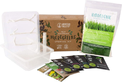 Self-Watering Indoor Microgreens Kit – Hydroponic Growing Kit for Vegetables & Herbs